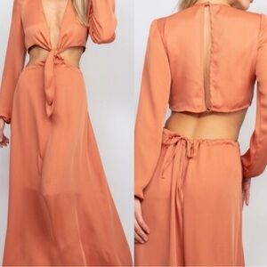 Elegant Rust Orange Women's Dress